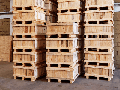 Engradado de madeira para transporte